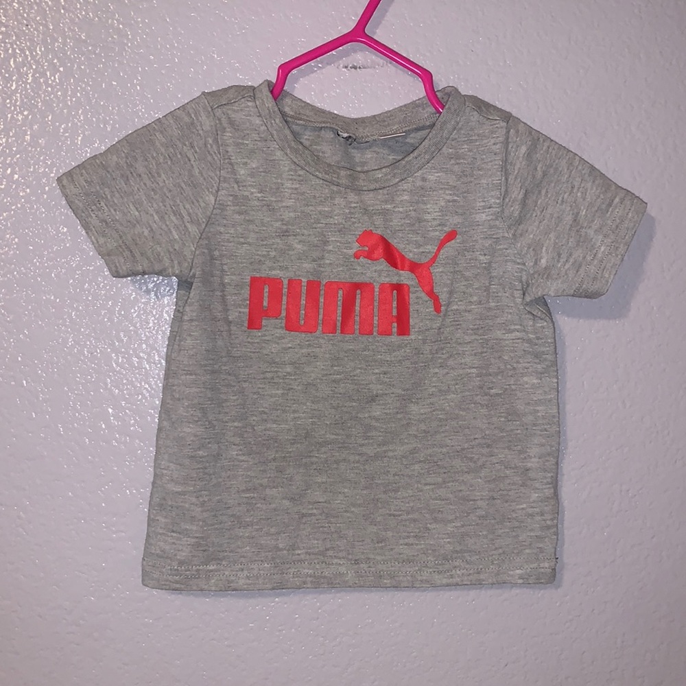 Puma grey athletic short sleeve shirt